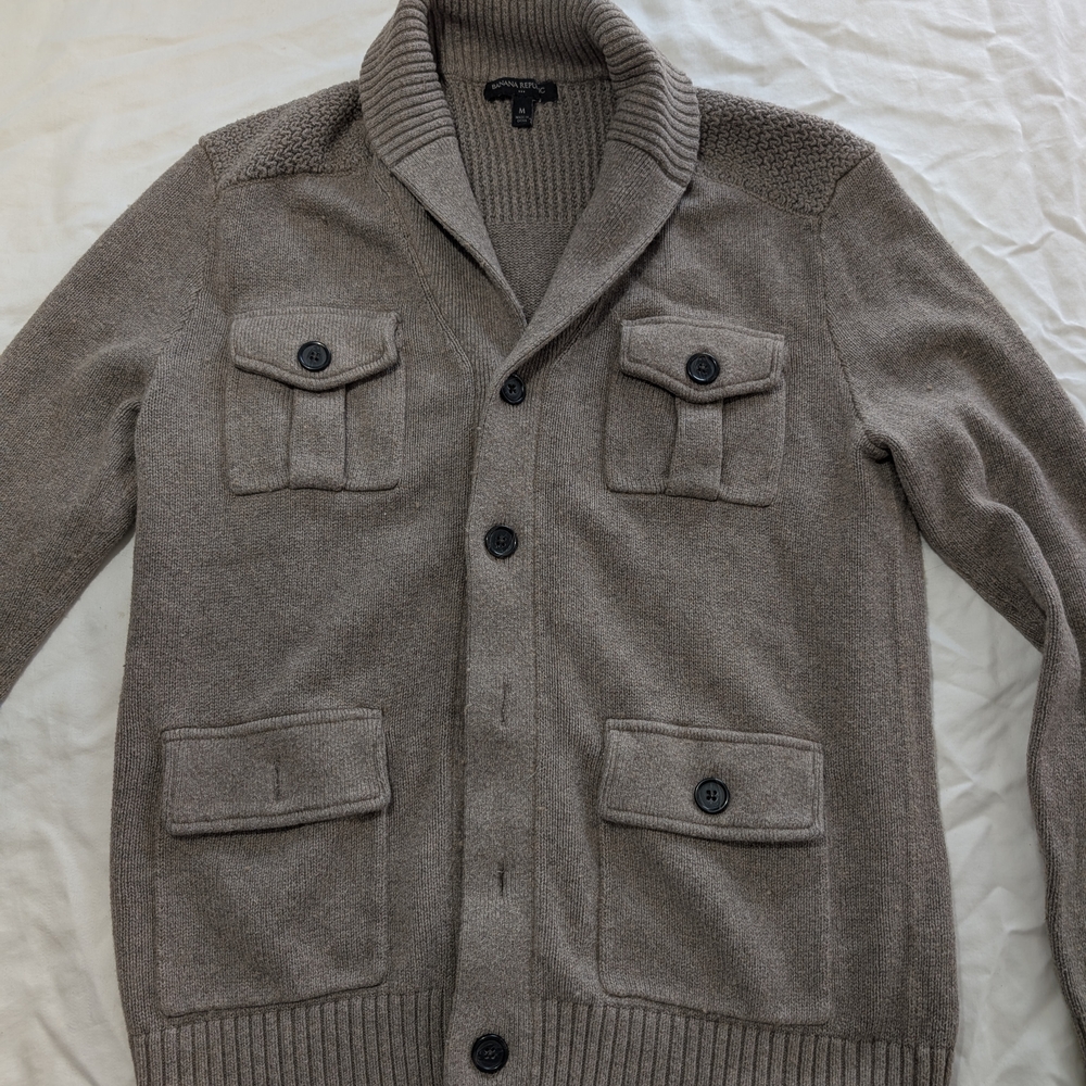 Banana Republic Taupe Knit Cardigan